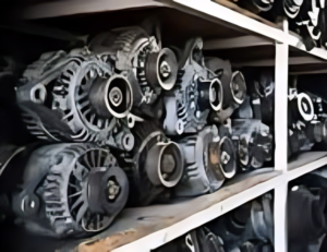 Car dashboard warning lights indicating damaged vehicle components